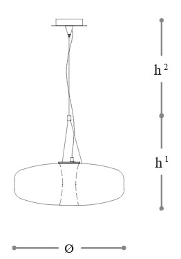 Lampe suspendue Solene - Incanto Italamp - Dimensions